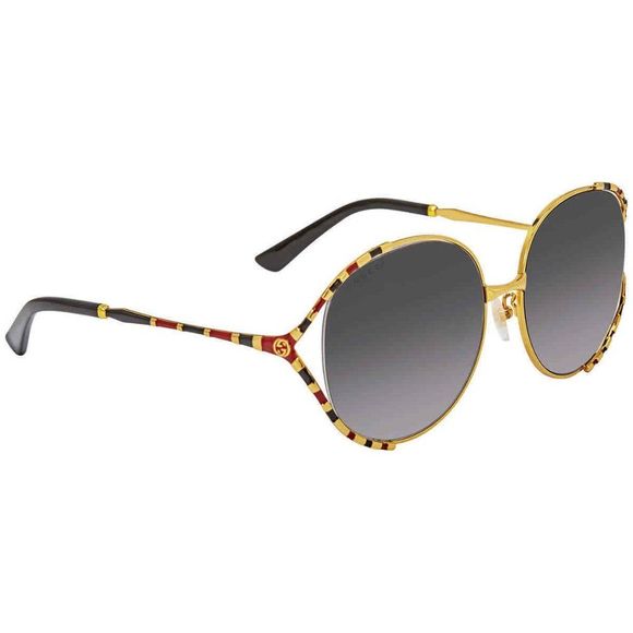 NEW Gucci Grey and Gold Round Women\'s Sunglasses